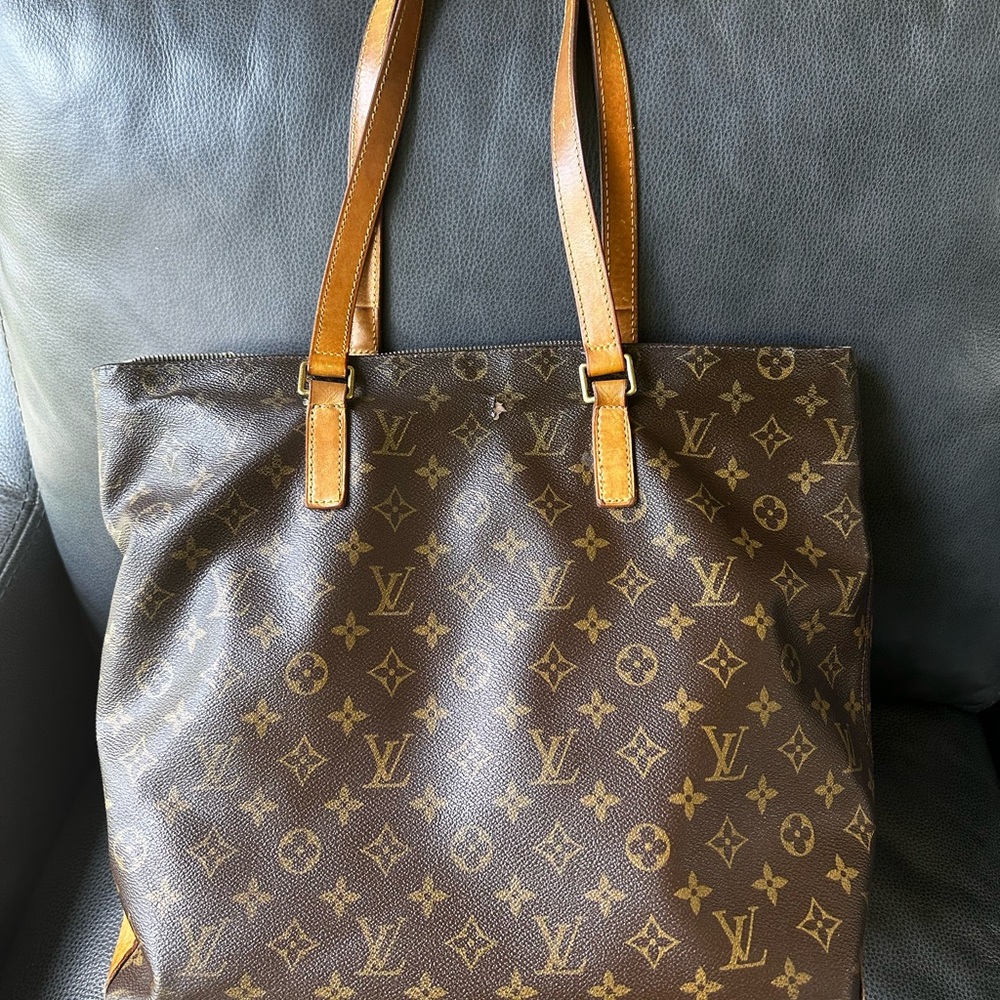 Louis Vuitton Cabas Mezzo Monogram Tote | Vintage Authentic LV Shoulder Bag - Picture 12 of 13